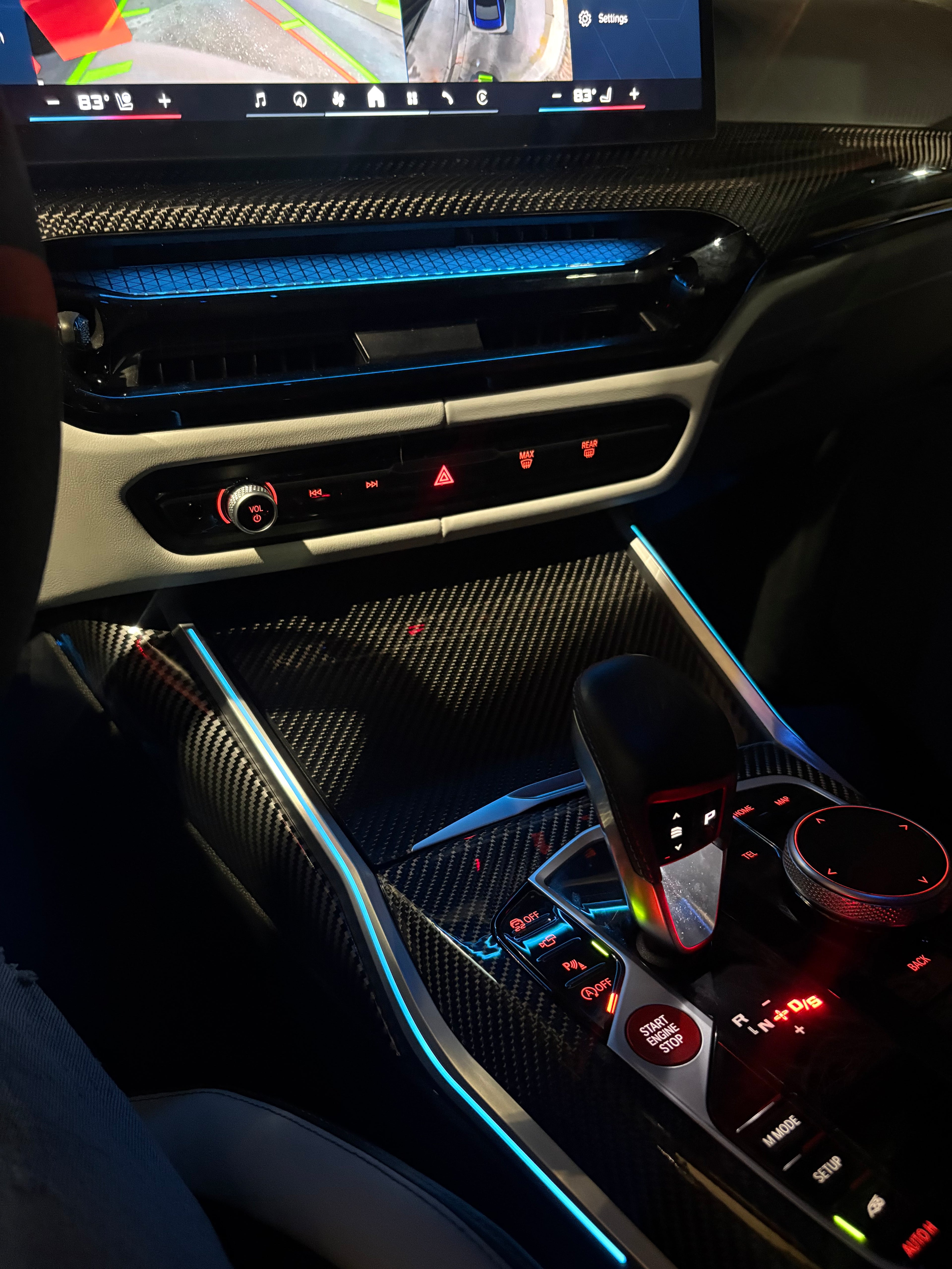 BMW G series carbon fiber Ambient lighting center Console Trim