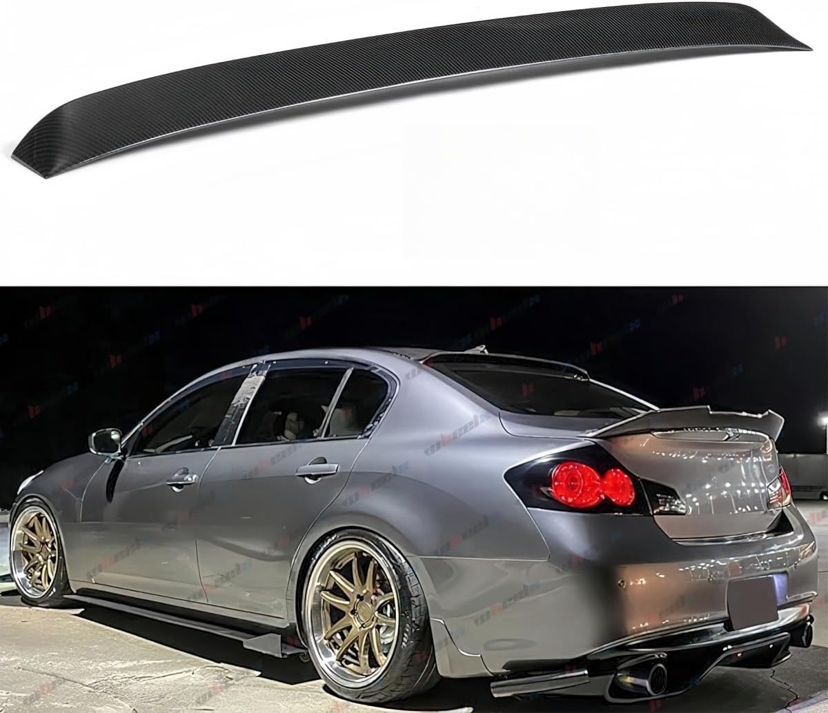 Infiniti G37/35 replica carbon fiber rooftop spoiler