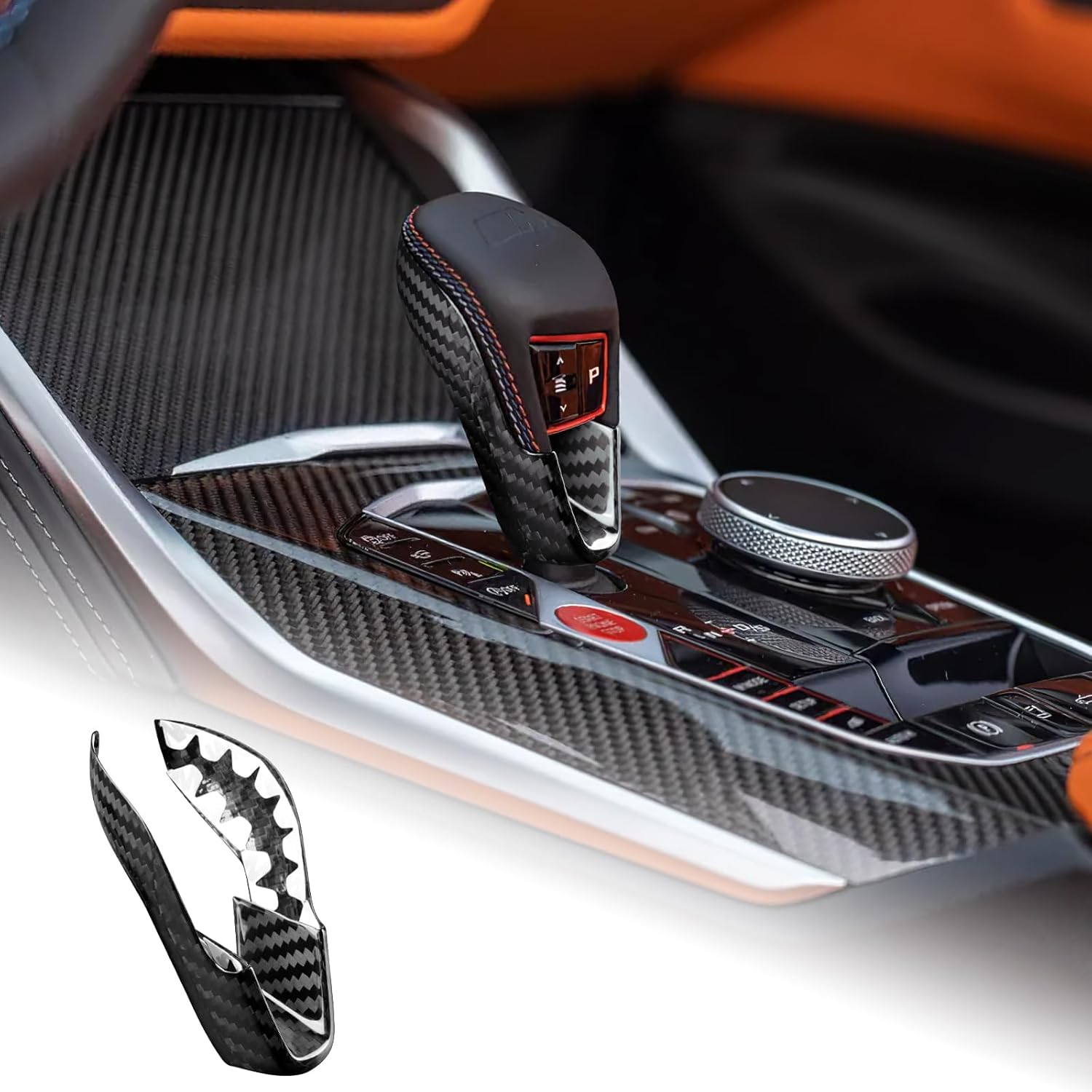 Carbon Fiber Gear-shifter Knob Cover for G series BMW