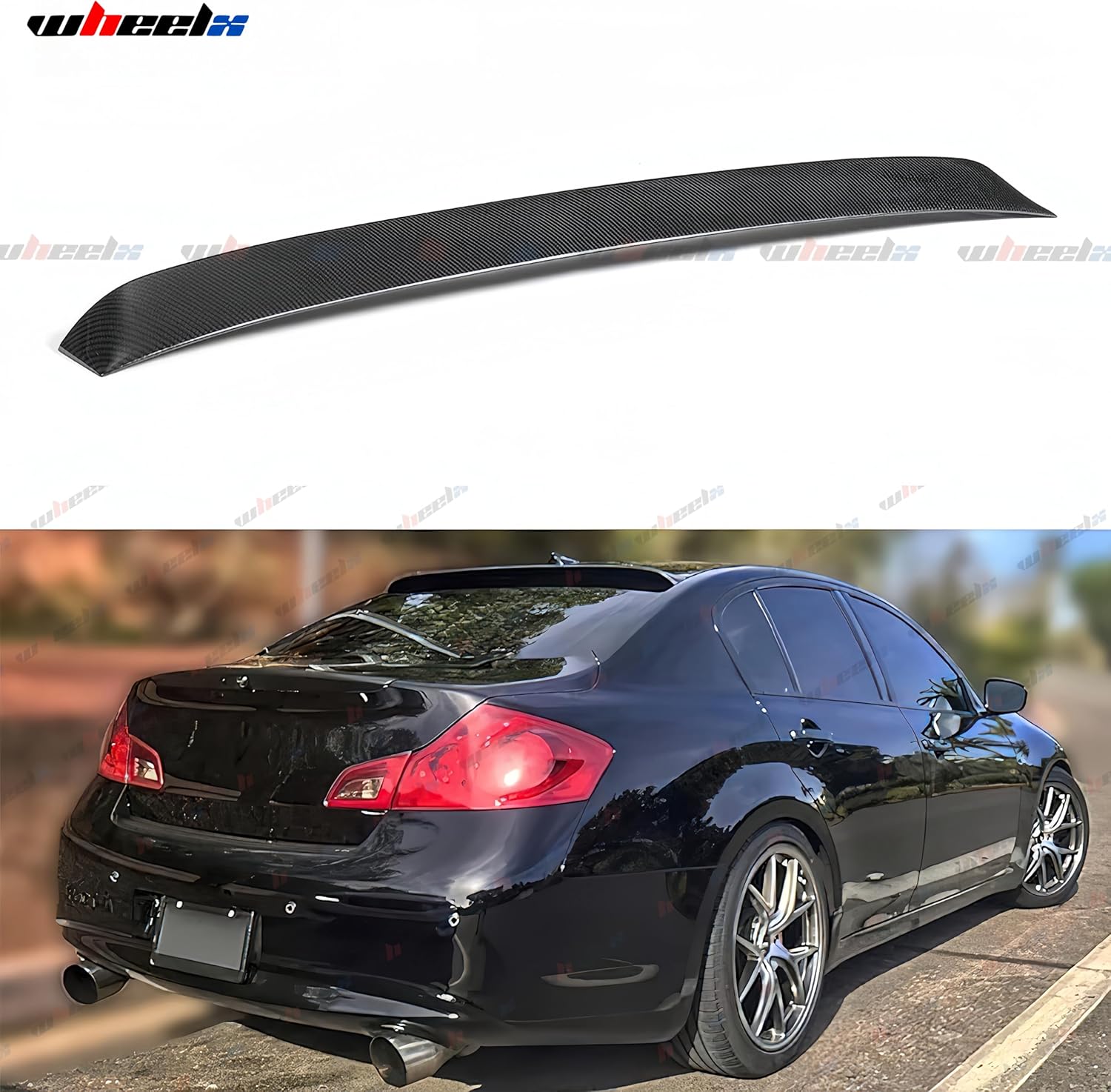 Infiniti G37/35 replica carbon fiber rooftop spoiler
